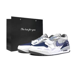 Легги 312 низкие баскетбольные кроссовки мужские blue gray Jordan, синий серый