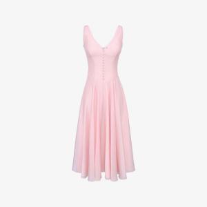 Платье миди House Of Cb Samira из шифона с декоративными пуговицами, розовый