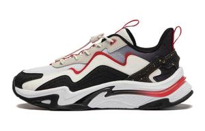 Yunchuan V3 Устойчивые к истиранию низкие детские повседневные кроссовки черно-бело-красные LINING YOUNG