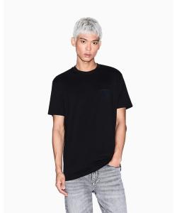 Футболка с коротким рукавом, круглым вырезом и логотипом ARMANI EXCHANGE, черный