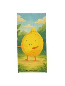 Mr. & Mrs. Panda Пляжное полотенце «Лучшие друзья» с лимонным дизайном, белое