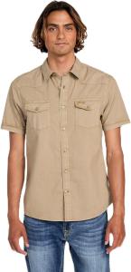 GUESS Мужская короткая рукав Nottingham Western рубашка, Slate Taupe Multi