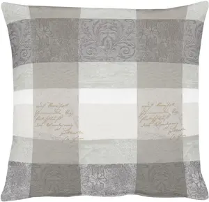 Декоративная подушка APELT "3042 Вневременно элегантный жаккардовый мотив", чехол на подушку с наполнителем, 1 шт 39х39 см, серый