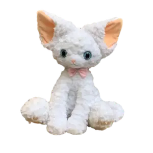 Домашняя минималистичная современная тканевая плюшевая кошка Devin Rolling Cat Dolls плюшевая кукла высота 40см Dolls and bears dance, белый