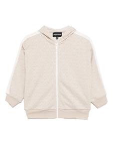 Худи на молнии с монограммой Emporio Armani Kids, нейтральный