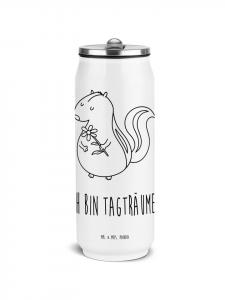 Mr. & Mrs. Panda Термос с изображением цветка скунса и надписью белого цвета