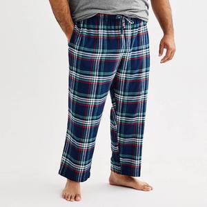 Big & Tall Sonoma Goods For Life Фланелевые пижамные брюки с завязками, цвет Spirit Blue Plaid
