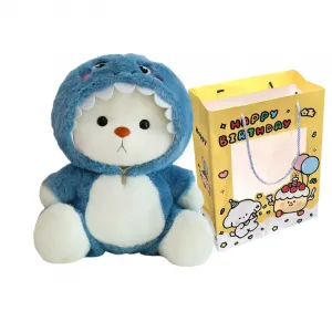 Трансформирующийся шарнирный медведь плюшевая кукла высота 35см/45см CHONGRONGLIANYU, синий