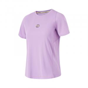 Женская повседневная футболка с рукавами LiNing Set, светлый фиолетовый atsu768-2