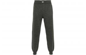 Брюки спортивные вязаные с бляшкой Медузы VERSACE, угольно-серый