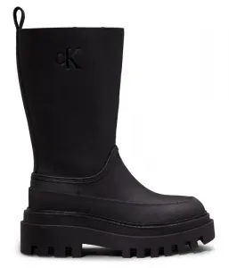 Резиновые кожаные сапоги Calvin Klein Jeans, черный