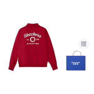 Skechers Куртка спортивная повседневная унисекс ягодно-красная, Red-Shopping Bag Included