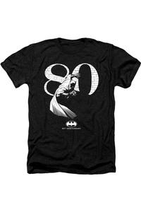 Футболка / футболка Batman 80 Wall для взрослых Heather Gildan, черный