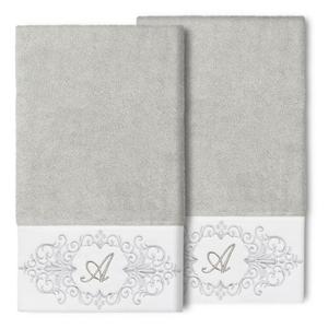 Linum Текстиль для дома Турецкий хлопок Monica Набор из 2 украшенных банных полотенец Linum Home Textiles, A