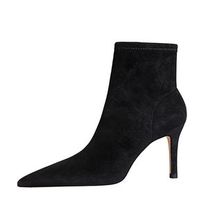 QITUMAUL Черные женские ботильоны без подкладки [высота каблука 75 см], цвет Black Unlined[Heel Height 75cm]