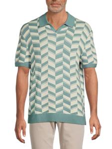 Рубашка-поло с шевронным узором из хлопковой смеси Ben Sherman, цвет Smoke Blue