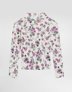 Водолазка в рубчик с принтом "фиалки" Dolce&Gabbana, мультиколор