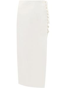 Юбка миди со шнуровкой сбоку De La Vali, белый