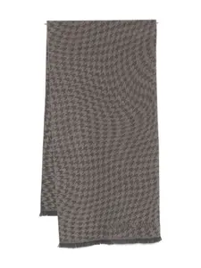 Шерстяной шарф с узором «гусиная лапка» EMPORIO ARMANI, нейтральный