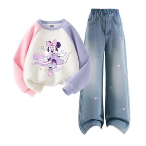 Детская повседневная спортивная одежда Disney, фиолетовый