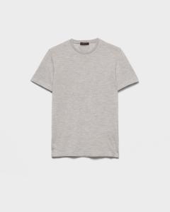 Удлиненная кашемировая футболка Prada, мраморно-серый