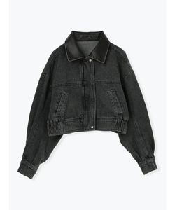 Короткая джинсовая куртка с воротником из искусственной кожи Ludic Park, цвет Black