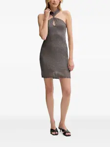 Платье Minka с вырезом халтер Guess Usa, серебристый