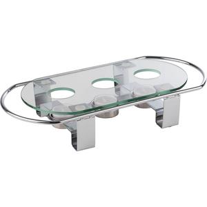 Подставка для подогрева, металл/стекло, 3-х рожковая Aps, Transparent/edelstahlfarben