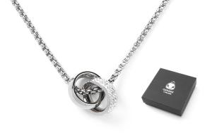 GENANX Унисекс-ожерелье серебристо-белое