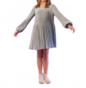 Mayoral Детское плиссированное шифоновое платье цвета шалфея