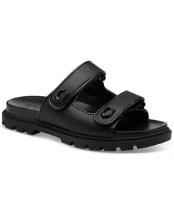 Женские скульптурные сандалии C Quilted с двойной перемычкой из стеганой джинсовой ткани COACH, розовый