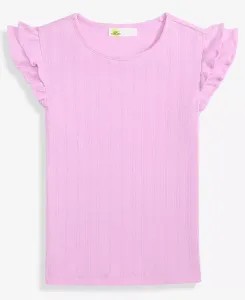 Топ с рюшами на рукавах и ажурной вязкой для девочек Little & Big Girls Epic Threads, фиолетовый