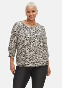 Туника с леопардовым принтом и эластичным подолом sheego, цвет Ecru Bedruckt