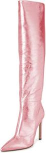 Женские металлические сапоги FSJ до колена с закрытым носком, на высоком каблуке-шпильке, размеры 4-15 США, Pink