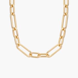 18-дюймовое ожерелье из смешанных овальных звеньев из итальянского желтого золота 14 карат (9,8 мм) Blue Nile