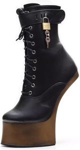 BNSHTZAC Туфли на высоком каблуке 18 см с лодыжкой в форме подковы, заблокированные, черные-15