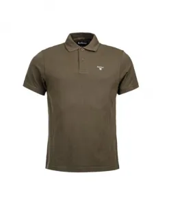 Рубашка-Поло из пике с клетчатой отделкой Barbour, зеленый