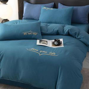 LUOLAI HOME Комплект постельного белья 1.5-спальный, 4 предмета, пододеяльник 200x230 см, цвет English Sky Blue