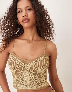 Топ-комбинация с отделкой золотой нитью Asos Design