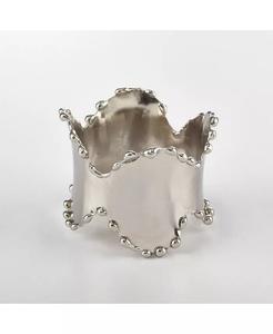 Коллекция колец для салфеток Классический дизайн Набор колец для салфеток, 4 шт., 2,5 x 1 дюйм Saro Lifestyle, серебро