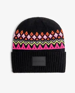 Шерстяная шапочка с принтом D.Franklin, чёрный