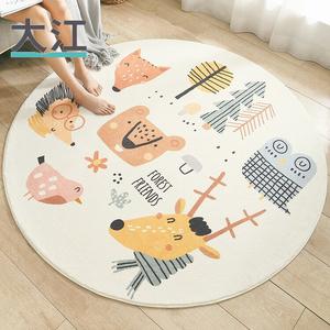 Dajiang Ковер 100х100 см круглый из плюша для спальни/гостиной, мягкий, для сна и отдыха