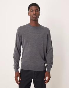 Вязаный джемпер из 100% шерсти темно-серого цвета Mango