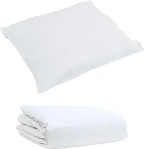 Летнее одеяло с подушкой, 2 шт., белое пуховое перо vidaXL