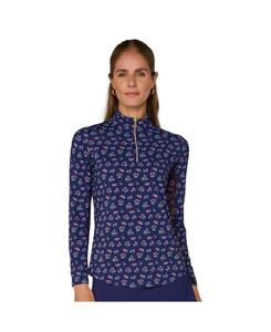 Топ с длинными рукавами и воротником-стойкой от G Lifestyle G Lifestyle Clothing, Navy bouquet