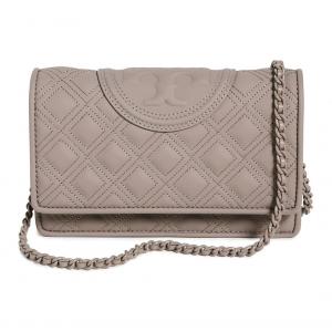 Сумка-мессенджер Fleming из полиуретана, женская наплечная сумка через плечо серого цвета TORY BURCH