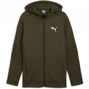 Толстовка Kapuzensweat evostripe full-zip hoodie dk Puma, зеленый