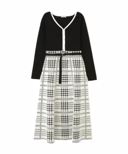 Вязаное платье в клетку Jill By Jill Stuart, цвет Black