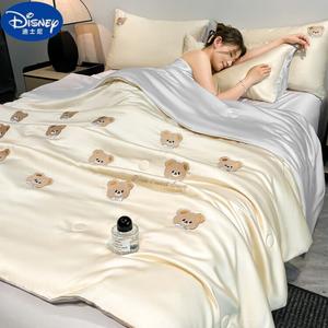 Disney Одеяло летнее односпальное 180x220 см, комплект из 3 предметов, ткань ice silk, цвет Xiongduodu - Khaki + Sand Gray