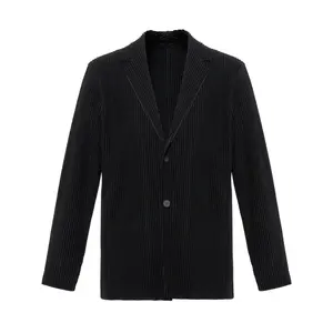Homme Plissé Issey Miyake Плиссированный однобортный пиджак, Black